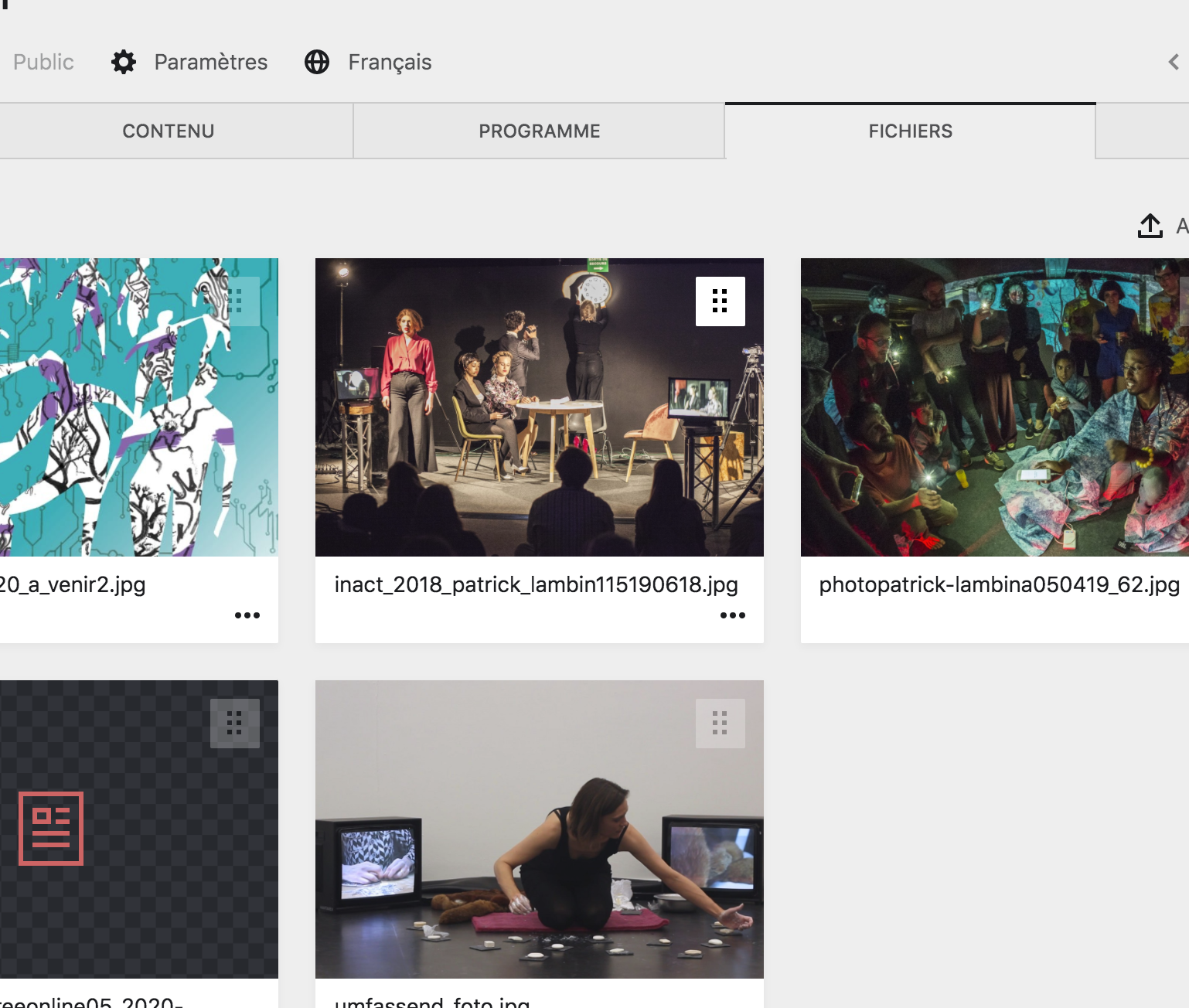 Bouton de déplacement des fichiers