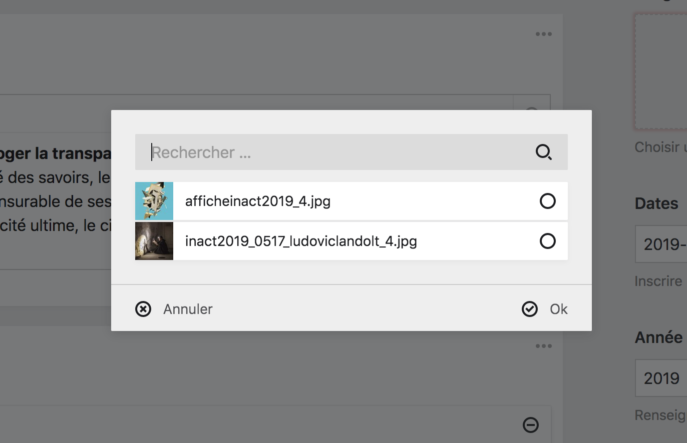 Forumlaire de séléction d&rsquo;un fichier