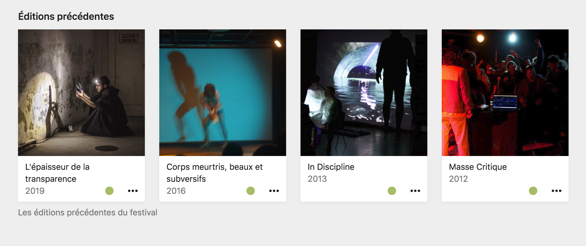 Section de page en tableau