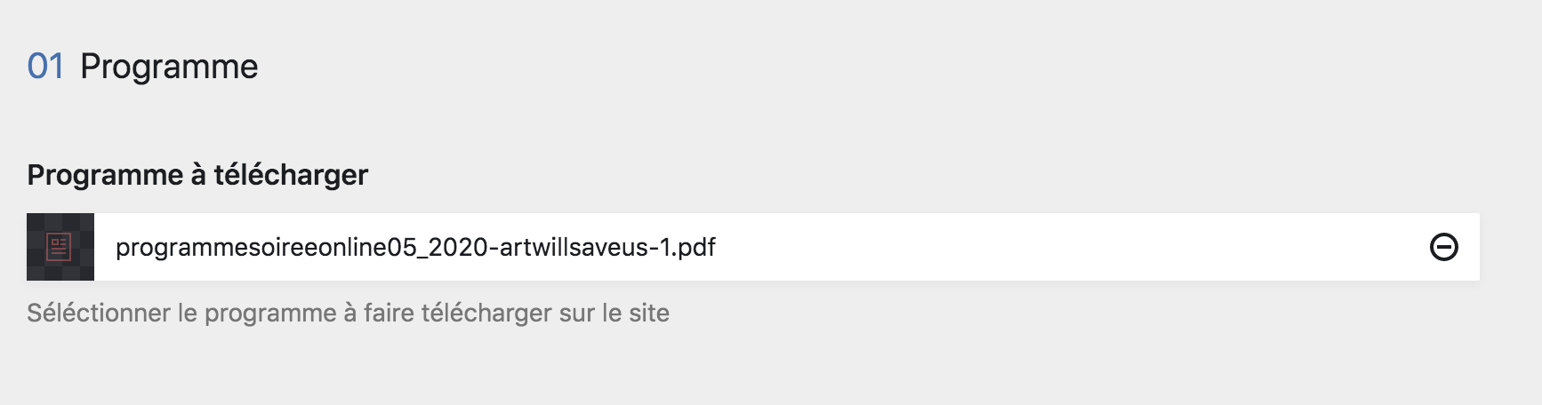 Champ de tag pour les mots-clefs